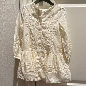 Janie and Jack Cream Button-Down Dress